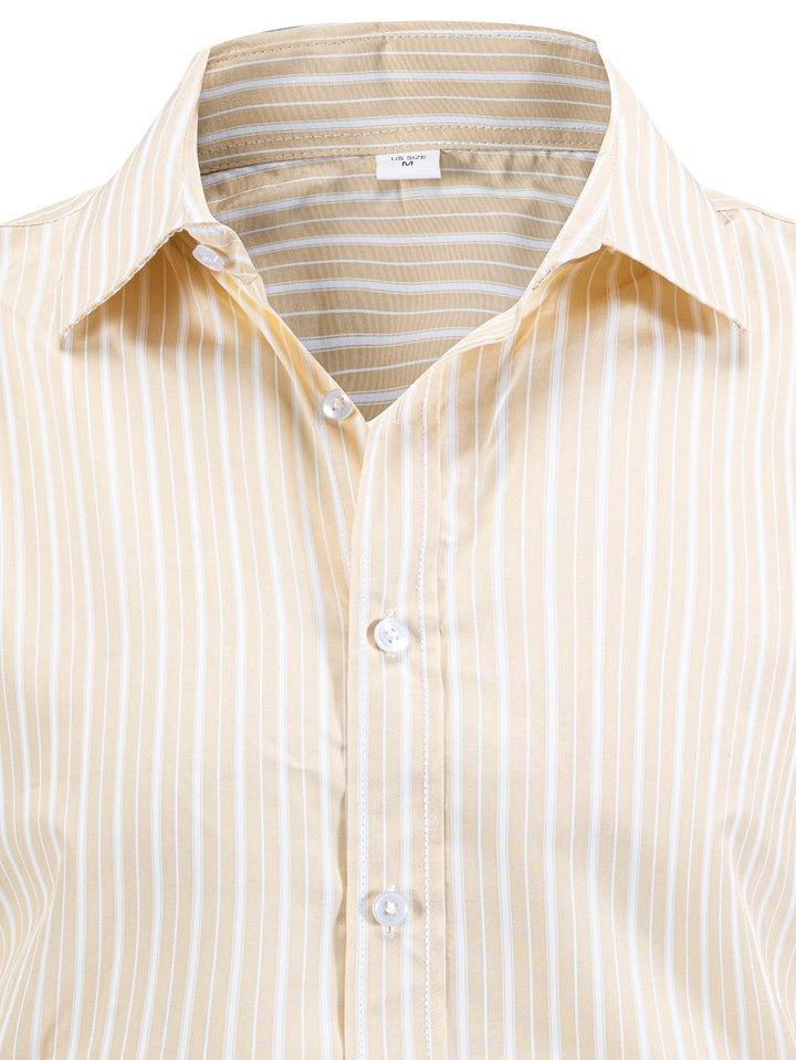 Long Sleeve Striped Button-Up Shirt