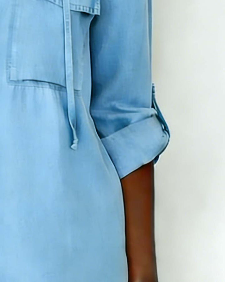 Chemise Femme Capuche Faux Denim
