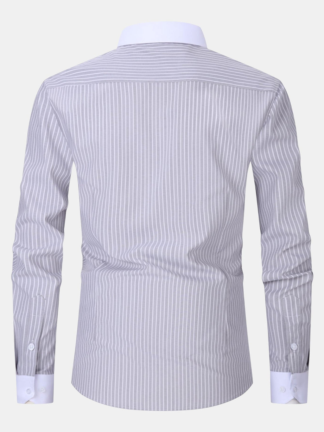 Contrast Collar Shirt with Stripes