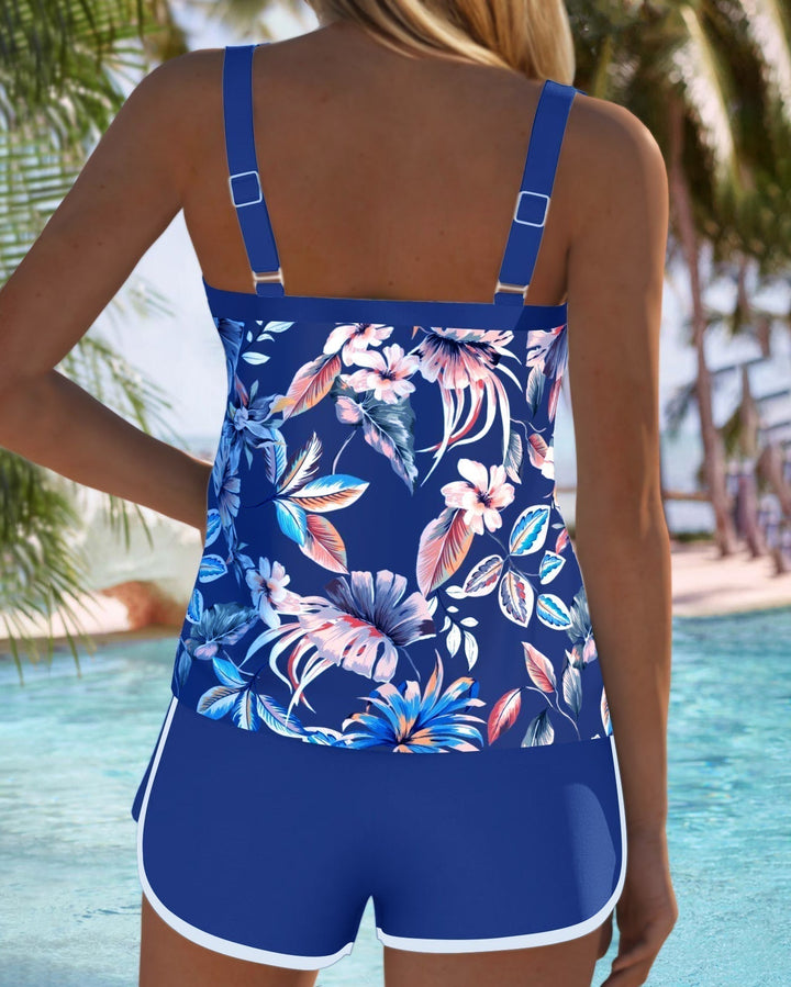 Charlotte | Haut Tankini Imprimé Sans Manches en U