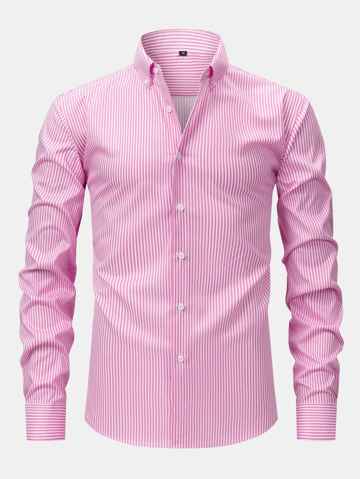 Long Sleeve Striped Shirt with Buttons