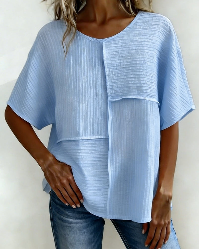 Haut Vertical Texturé Patchwork Lâche