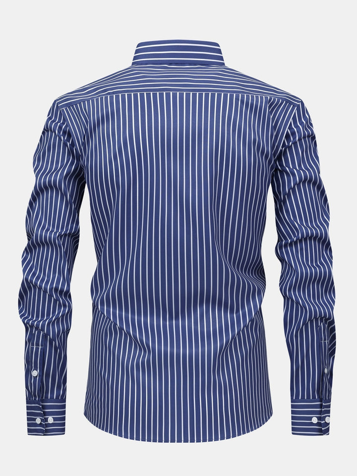 Long Sleeve Striped Shirt with Buttons