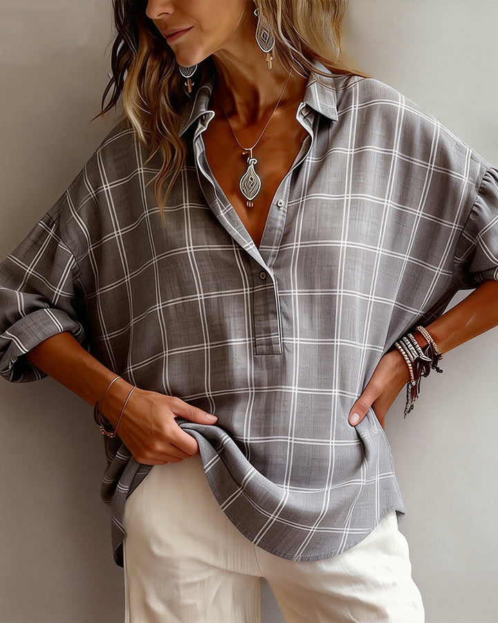 Chemise Revers à Carreaux Sophistiqué