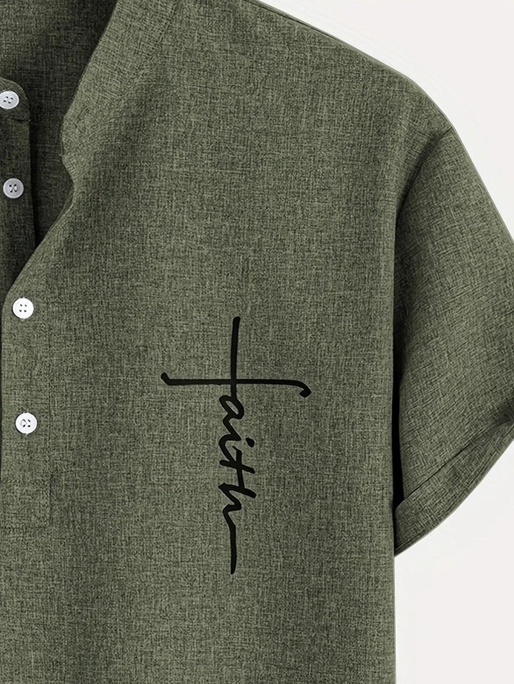 Chemise élégante à manches courtes et col montant