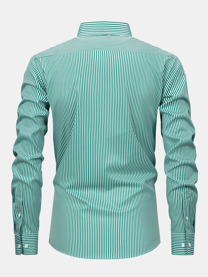 Long Sleeve Striped Shirt with Buttons