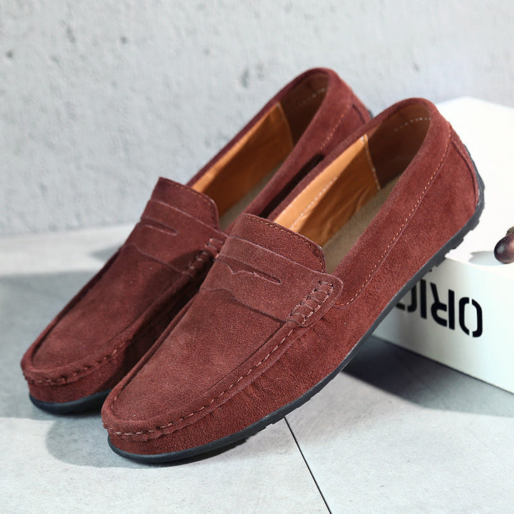 Mocassins rétro en daim pour homme