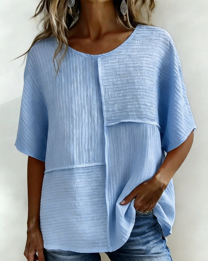 Haut Vertical Texturé Patchwork Lâche
