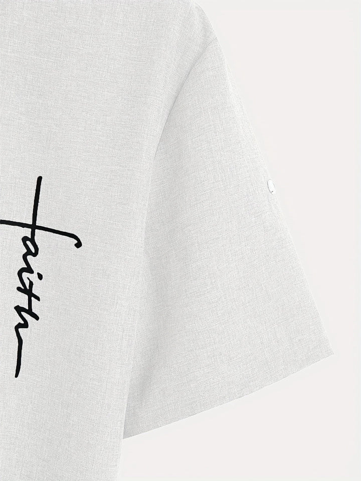 Chemise élégante à manches courtes et col montant