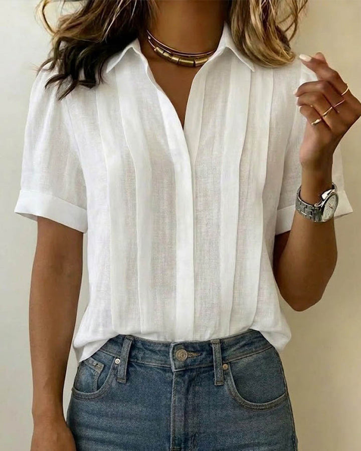 Chemise Vertical Plissé Revers