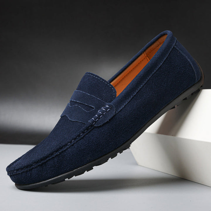 Mocassins rétro en daim pour homme