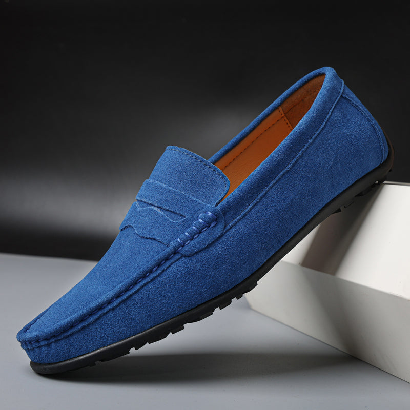Mocassins rétro en daim pour homme