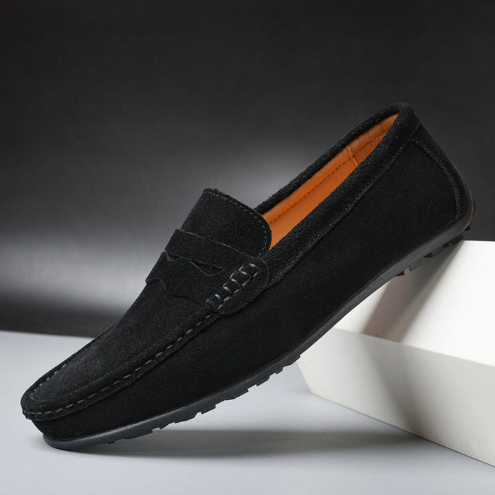 Mocassins rétro en daim pour homme