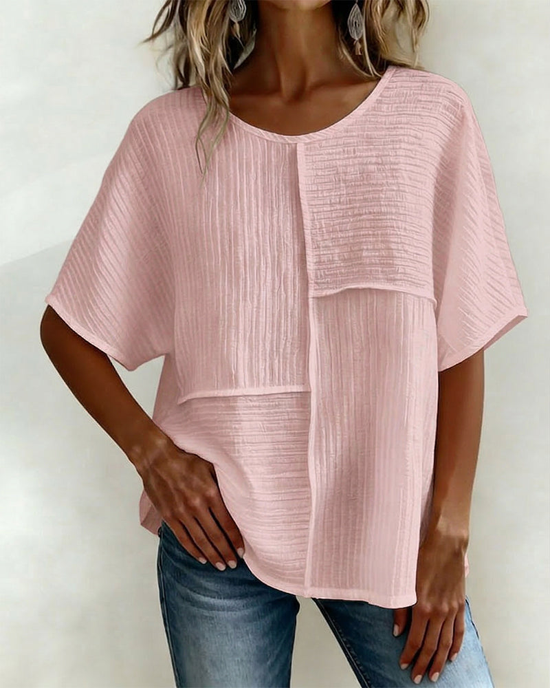 Haut Vertical Texturé Patchwork Lâche