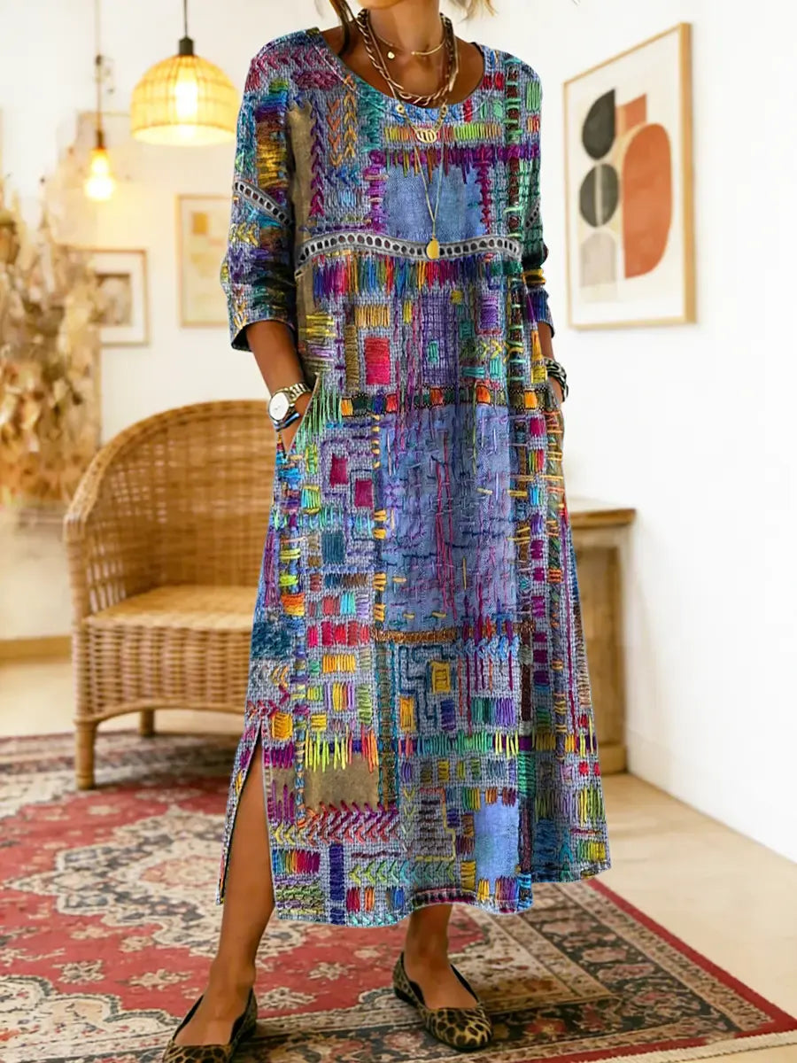 Noémie | Robe bohème avec patchwork