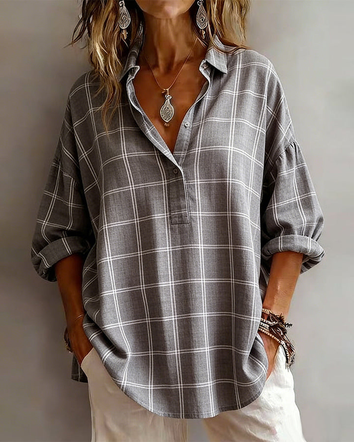 Chemise Revers à Carreaux Sophistiqué