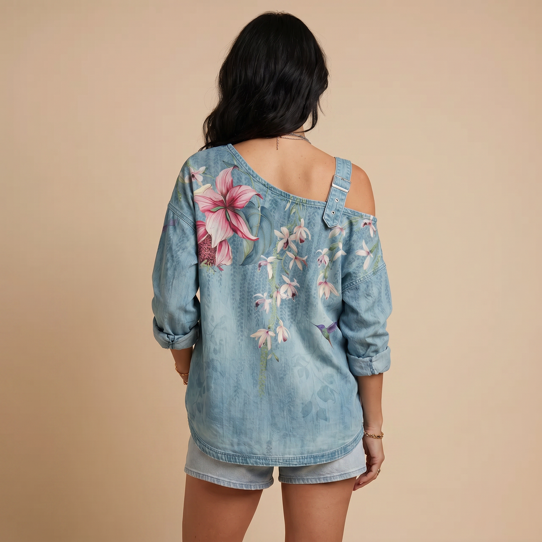 Riviera Floraison - Denim Top