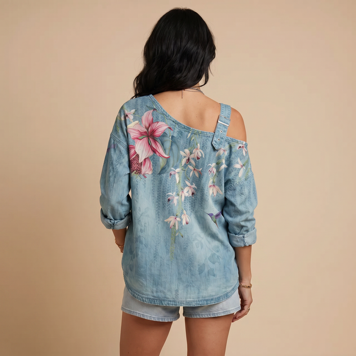 Riviera Floraison - Denim Top