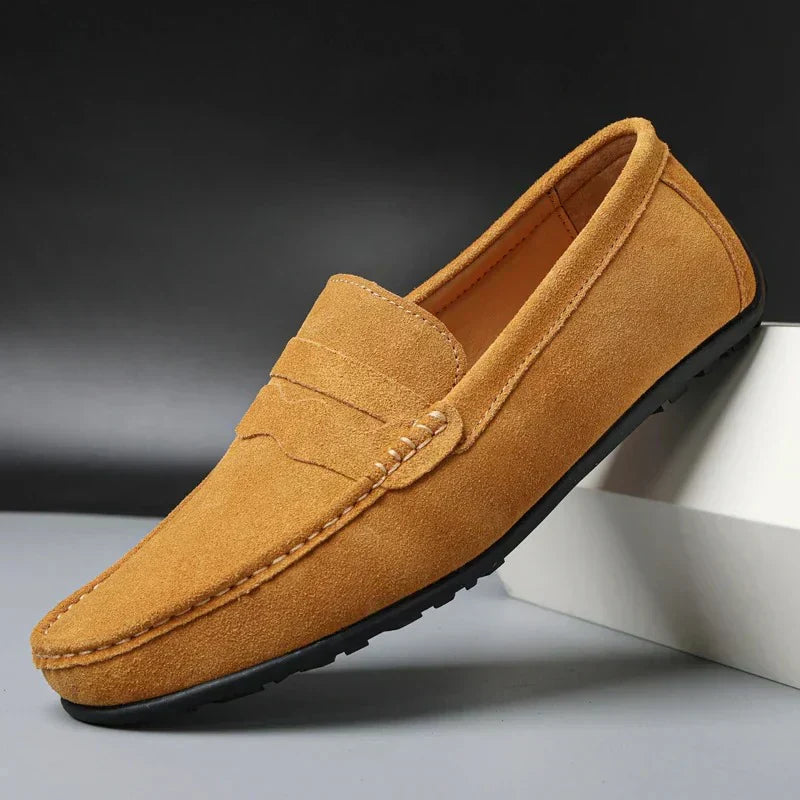 Mocassins rétro en daim pour homme
