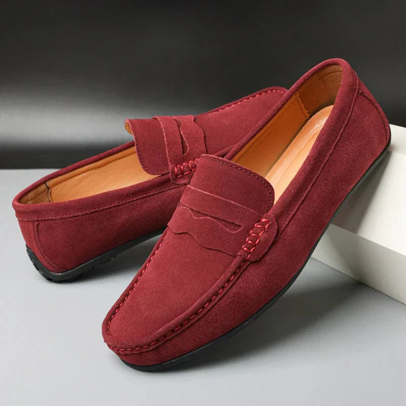 Mocassins rétro en daim pour homme