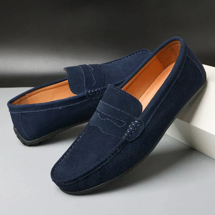 Mocassins rétro en daim pour homme