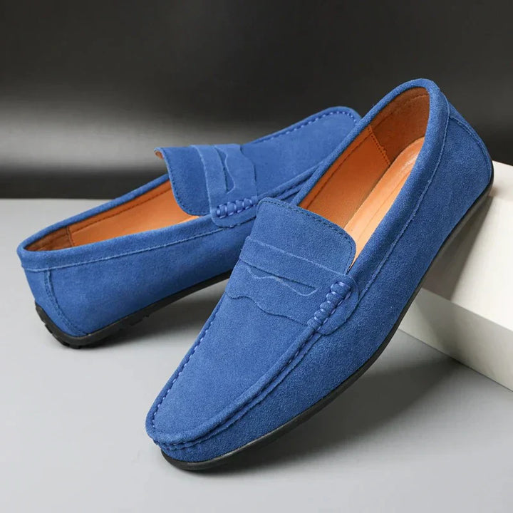 Mocassins rétro en daim pour homme